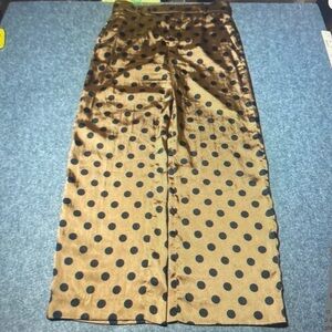 Girls' Brown Polka Dot Wide-Leg Pants